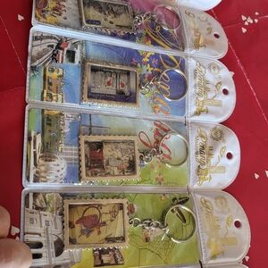 Vintage Postcard Keychains Set